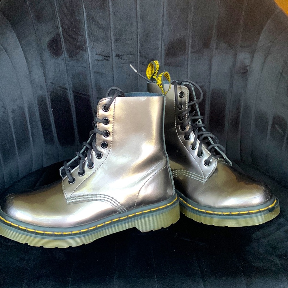 Dr. Martens, steel grey, size 6.